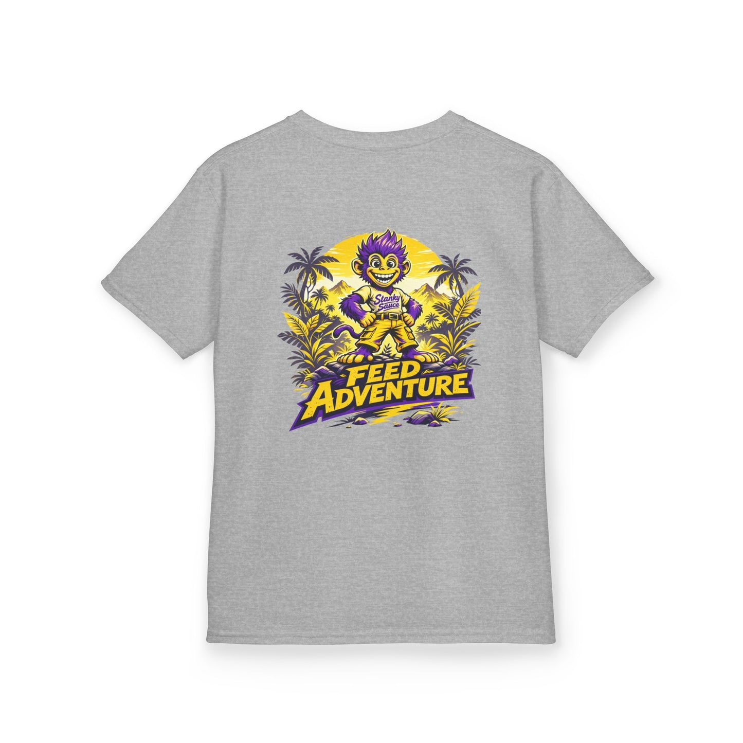 Stanky Sauce “Feed Adventure” Kids Graphic T-Shirt | Stanky The Monkey Graphic Tee