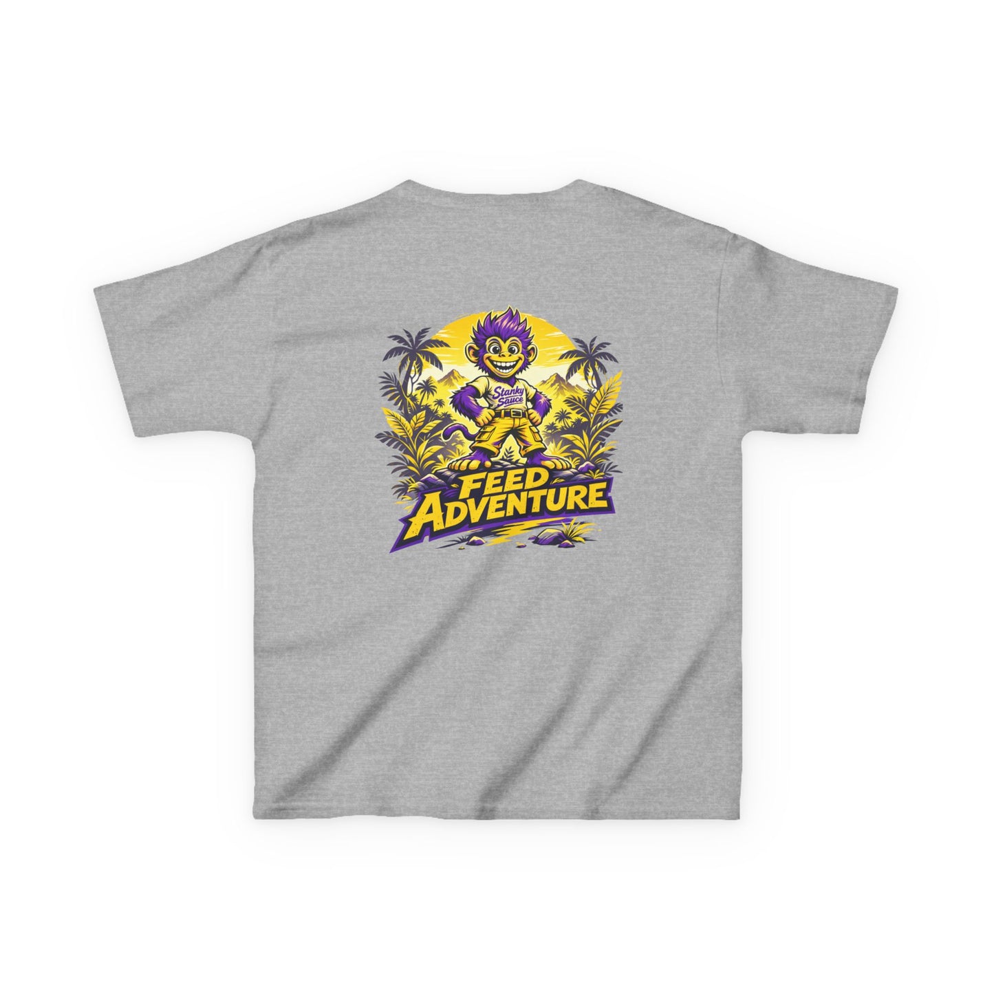 Stanky Sauce “Feed Adventure” Kids Graphic T-Shirt | Stanky The Monkey Graphic Tee