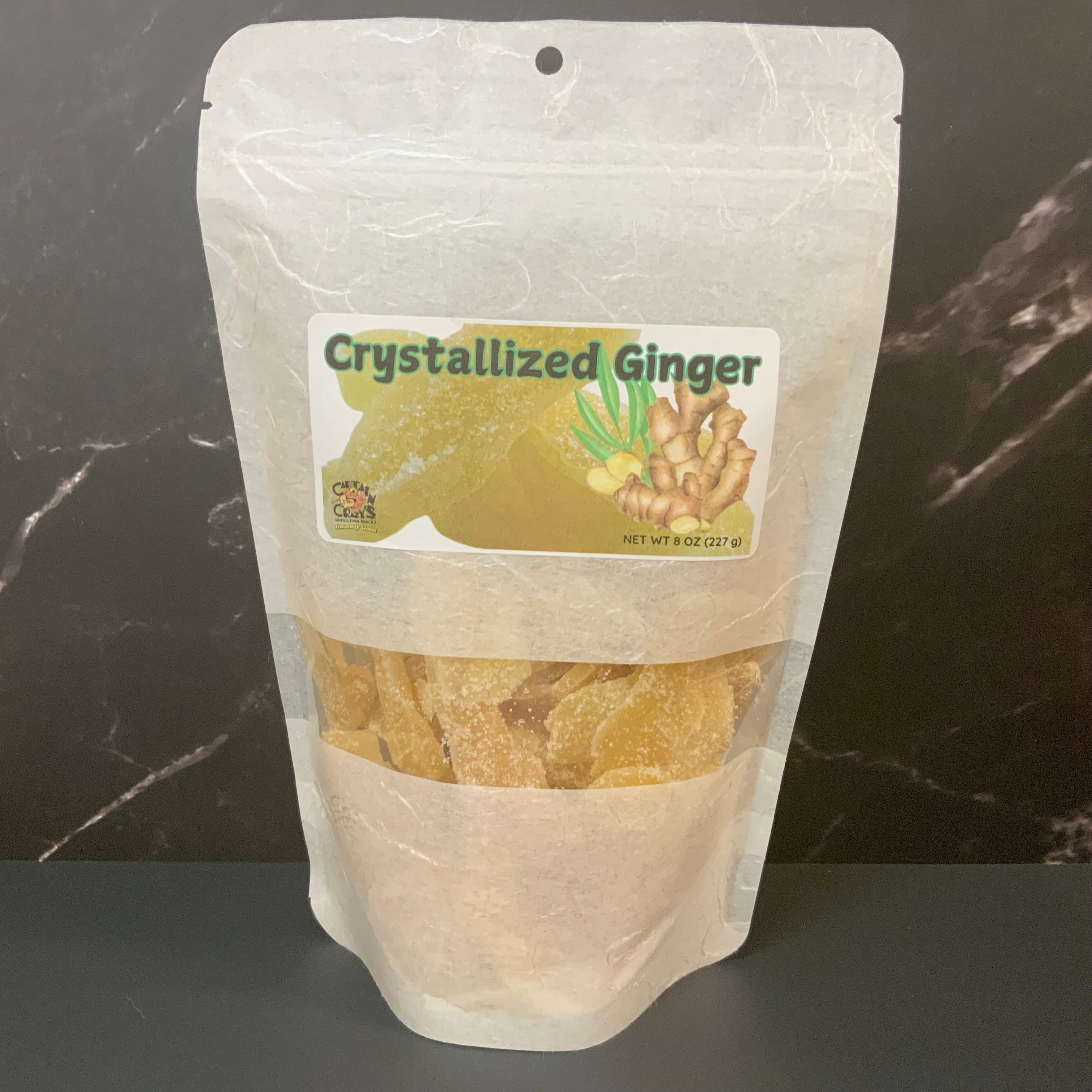 CRYSTALLIZED GINGER SLICES, Candied, Delicious Dried Fruit Snack