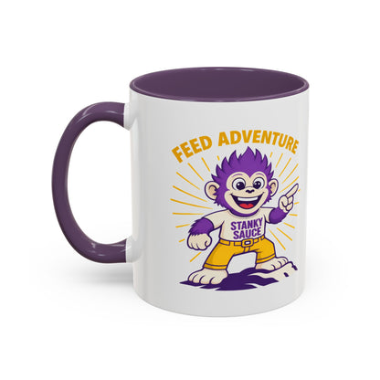 Stanky Sauce “Feed Adventure” Coffee Mug – Retro Logo Accent Mug (11oz / 15oz)