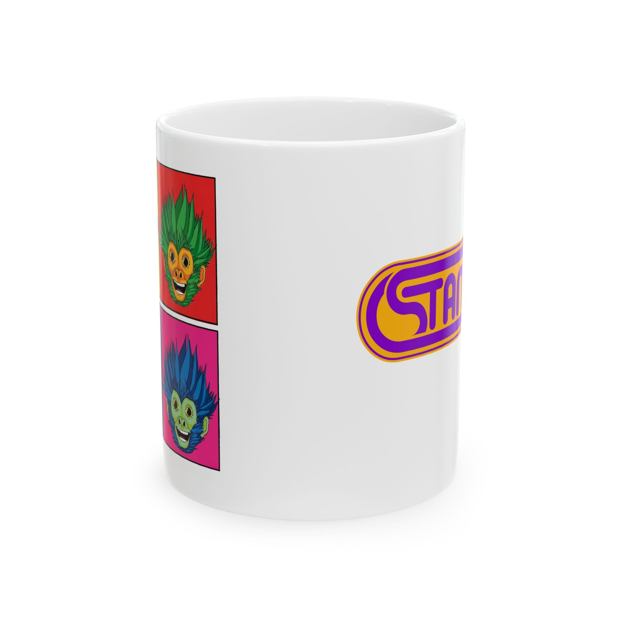 Retro Pop Art Skull Mug – Colorful Psychedelic Skull Coffee Cup (11oz/15oz)