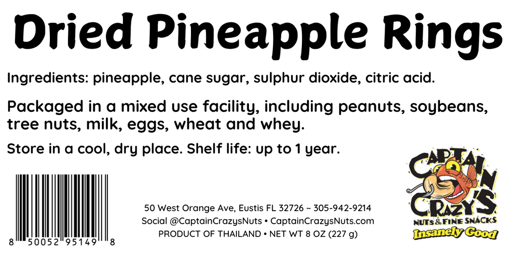 DRIED PINEAPPLE RINGS, Chewy, Sweet and Delicious Dried Fruit Snack