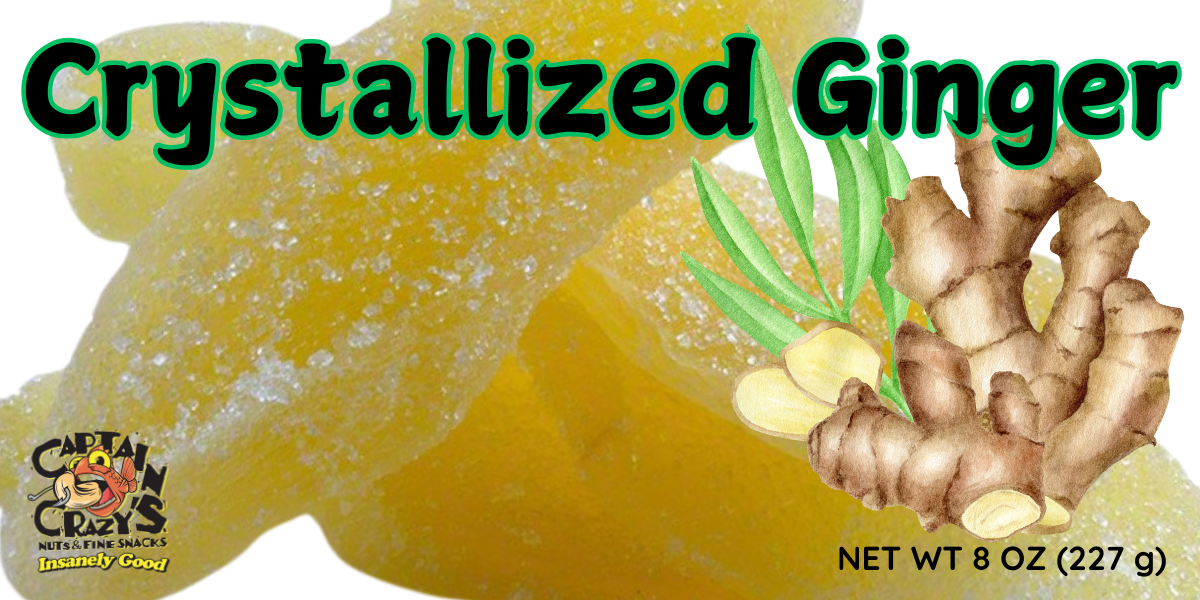 CRYSTALLIZED GINGER SLICES, Candied, Delicious Dried Fruit Snack