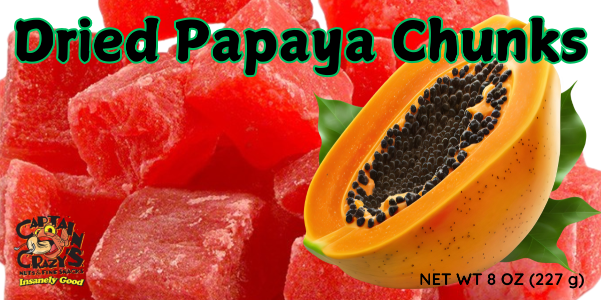 DRIED PAPAYA CHUNKS, Mouthwatering, Sweet and Delicious Dried Fruit Snack