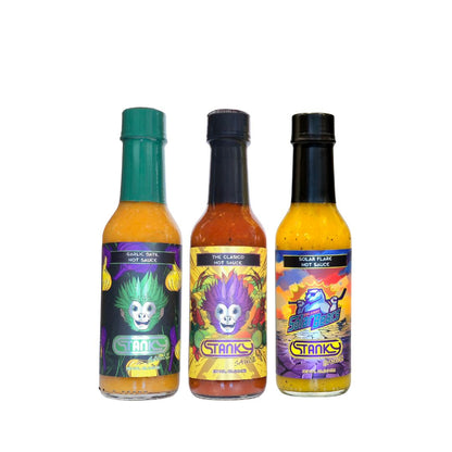 Stanky Sauce Solar Flare Hot Sauce 3-Pack – The Ultimate Gameday Stanky Sauce Hot Sauce Bundle