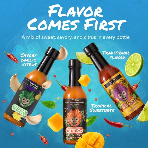 Stanky Sauce Mild-to-Medium Hot Sauce Gift Set – 3-Pack Everyday Sampler for Home Chefs