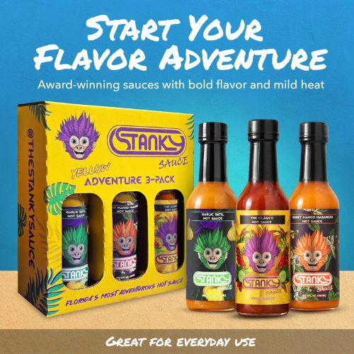 Stanky Sauce Mild-to-Medium Hot Sauce Gift Set – 3-Pack Everyday Sampler for Home Chefs