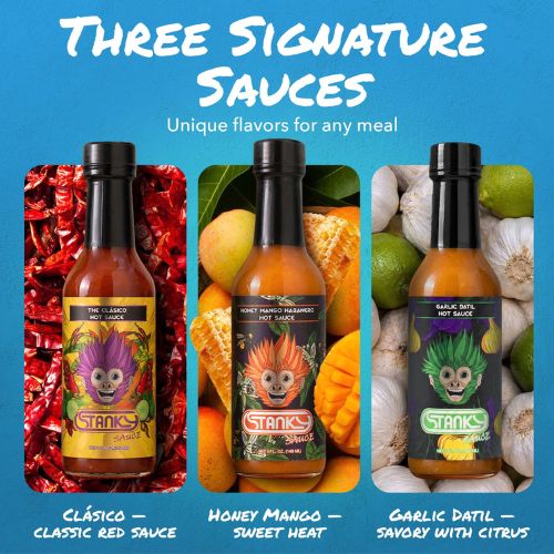 Stanky Sauce Mild-to-Medium Hot Sauce Gift Set – 3-Pack Everyday Sampler for Home Chefs