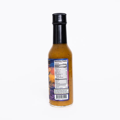 Hot Sauce Bottle with a label on a white background