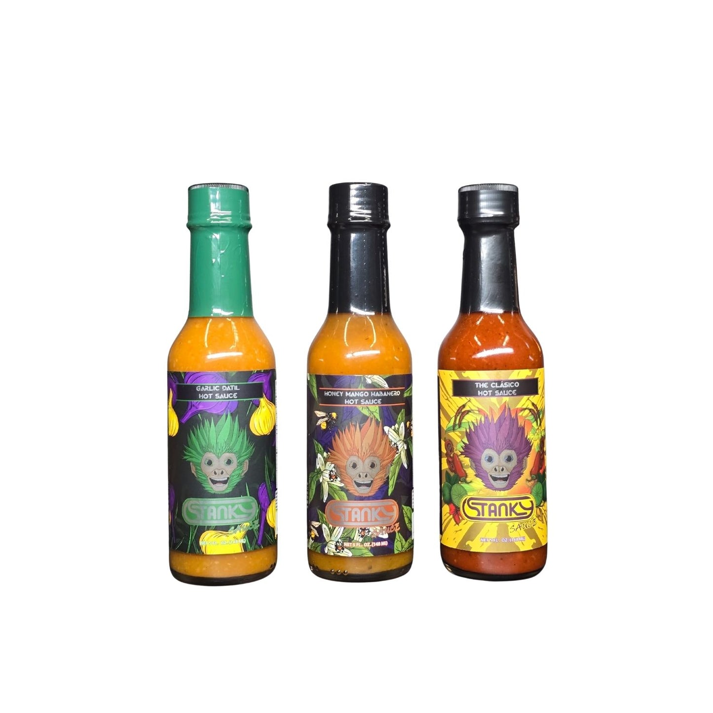 Stanky Sauce Yellow Adventure 3-Pack – Best Gourmet Hot Sauce Gift Set for Cooking, Hot Wings & Homemade Recipes