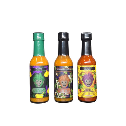 Stanky Sauce Yellow Adventure 3-Pack – Best Gourmet Hot Sauce Gift Set for Cooking, Hot Wings & Homemade Recipes