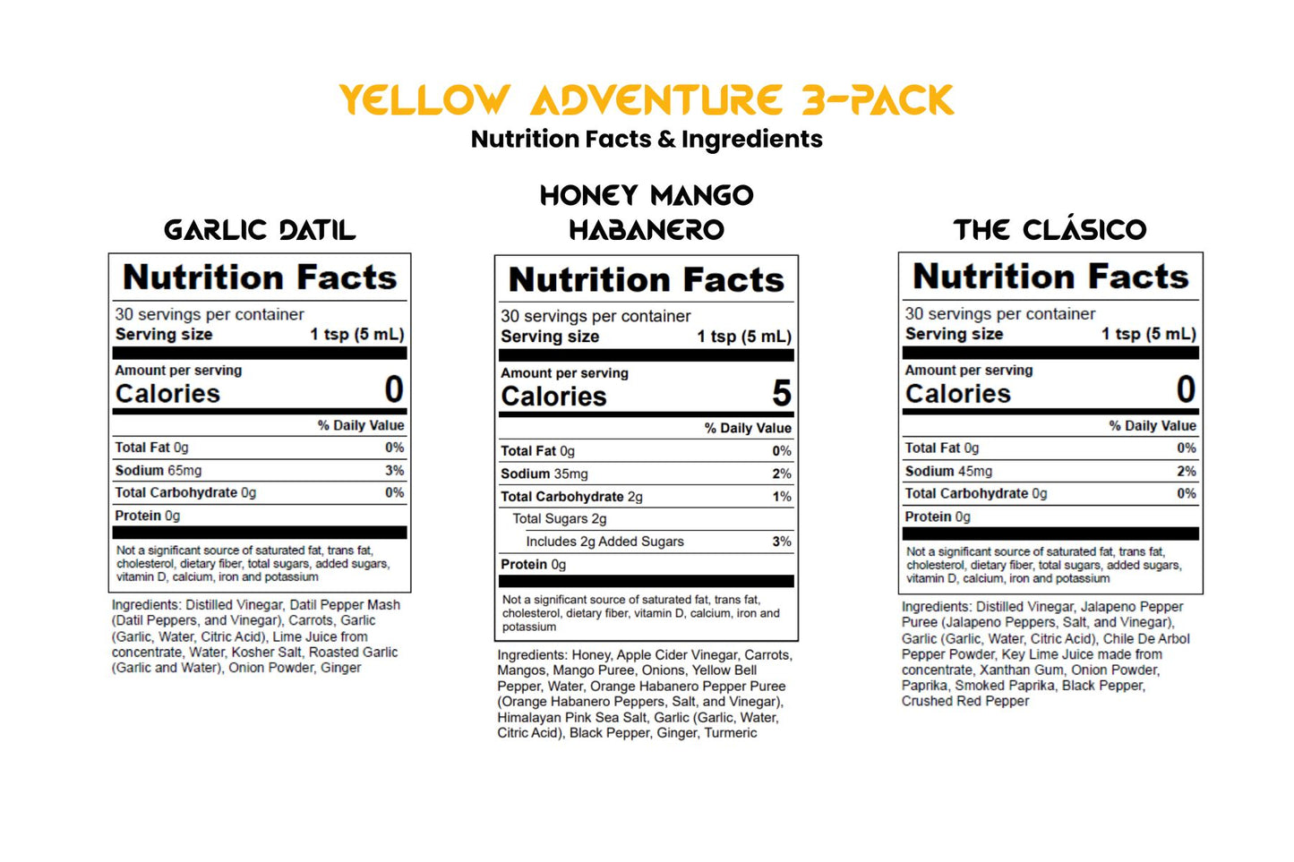 Stanky Sauce Yellow Adventure 3-Pack – Best Gourmet Hot Sauce Gift Set for Cooking, Hot Wings & Homemade Recipes