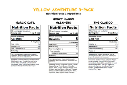 Stanky Sauce Yellow Adventure 3-Pack – Best Gourmet Hot Sauce Gift Set for Cooking, Hot Wings & Homemade Recipes